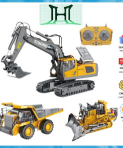 Máy xúc điều khiển từ xa 11 kênh, xe cuốc, xe múc gầu sắt hợp kim, xe, Xe ô tô, xe ben - đồ chơi xe công trình