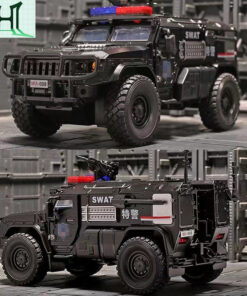 Mô hình xe cánh sát đặc nhiệm SWAT bọc thép chống đạn tỷ lệ 1/24 bằng kim loại, quà tặng cho bé