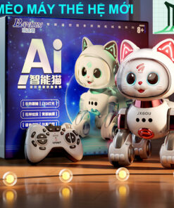 Đồ Chơi Mèo máy Robot AI Thông Minh Thế Hệ Mới 2025 điều khiển từ xa pin sạc, đa dạng tính năng, Quà tặng cho bé.