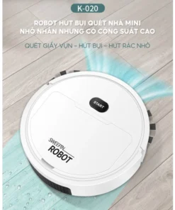 Robot Hút Bụi Lau Nhà Thông Minh Tự Động pin sạc Cho Gia Đình, loại lớn 23 cm của HTHSHOP